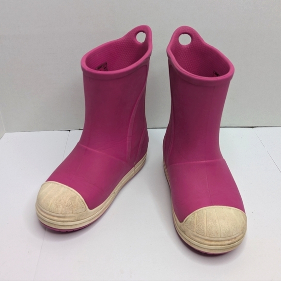 Crocs Hot Pink Rain Boot 10T - Picture 1 of 6